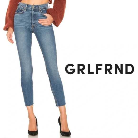 GRLFRND Karolina High-Rise Skinny Blue Midnight - Picture 1 of 10